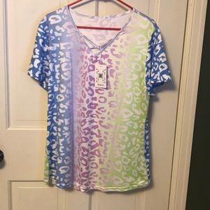NWT 2XL leopard print tshirt